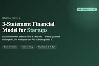 build a 3 statement financial model for your startup