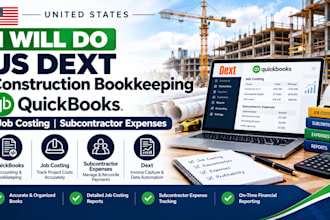 do US dext construction bookkeeping quickbooks job costing subcontractor expense