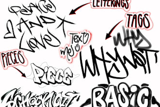 draw custom graffiti tags, handstyles and pieces for you