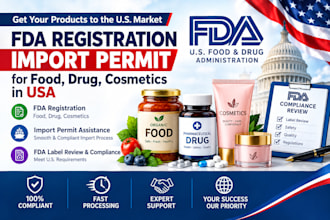 fda registration import permit for food, drug cosmetics in USA, fda label review