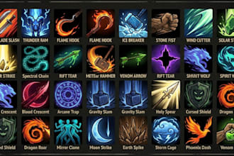 create 2d game icons rpg skill ability item asset pack and custom gui icon set