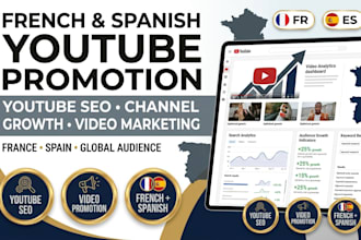 promote your french spanish youtube channel with SEO and marketing