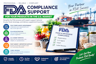 handle fda complaince, fda registration US agent, fsvp and label compliance