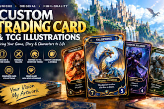 create custom trading card and tcg illustrations