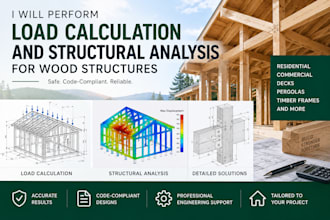 perform load calculation and structural analysis for wood structures