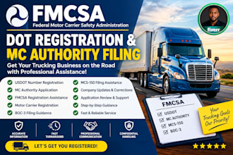 handle your fmcsa dot registration and mc authority filing