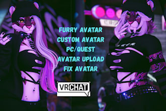 create custom vrchat avatar model furry vrchat avatar commission nsfw 3d model