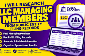 research llc managing members from public entity filing records