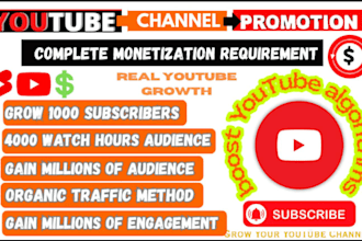 channel youtube promotion for video growth monetization