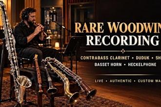 contrabass clarinet, duduk, shawm, basset horn heckelphone for your track