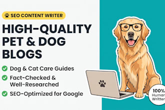 write SEO articles on pets, dogs, and cats