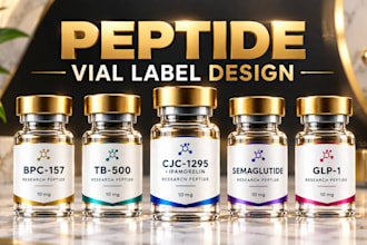 do peptide vial label, vial label design, product label design