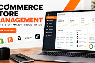 ecommerce store management for shopify, etsy, ebay, amazon, and tiktok shop