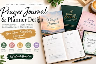 prayer journal custom journal digital journal business journal planner design
