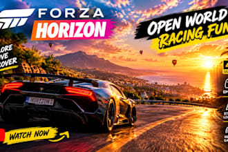 make stylish looking forza horizon thumbnail for youtube