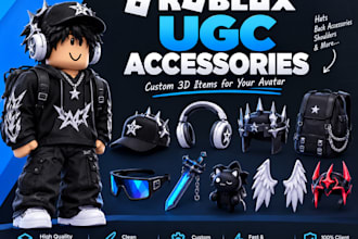 design and model a high roblox ugc accessories and 3d models