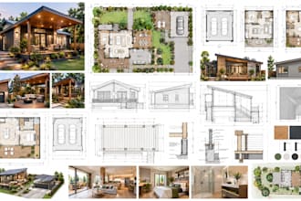 draft architectural floor plan adu garage deck, patio, porch USA permit drawing