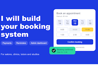build a booking and appointment scheduling website or app