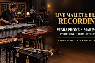 l record vibraphone, xylophone, marimba and herald trumpet parts for your song