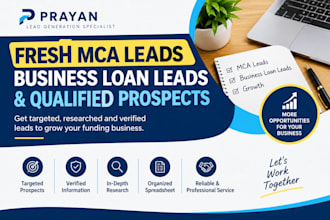 generate fresh mca leads, business loan leads and qualified prospects