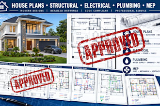 draw house plans, structural, electrical, plumbing and mep