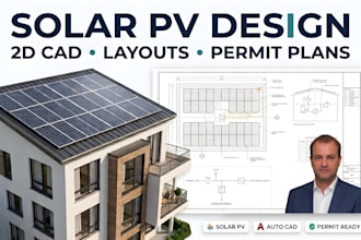 design solar pv systems, layouts and permit plans in autocad