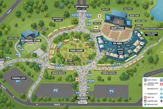 design custom festival maps, event maps, venue maps and visitor guides