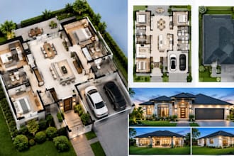create 2d floor plans, house layouts, architectural drawings and permit plans
