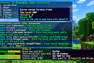 develop custom minecraft plugins in java with spigot, gui and economy