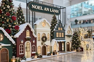 provide interior an exterior christmas decoration service for any spaces or area