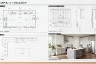2020 design kitchen cabinet layouts, floor plans, elevations, 3d visualization