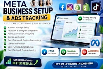 set up meta facebook bm, pixel, capi, and ads tracking