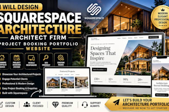 design squarespace architect architecture firm project booking portfolio website