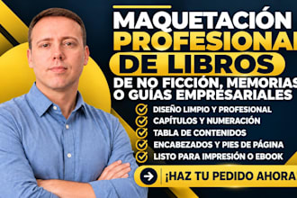 maquetación profesional de libros de no ficción memorias o guías empresariales