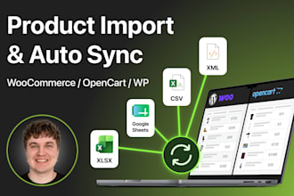 import and sync CSV XML excel products to woocommerce and opencart