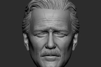 sculpt ultra detail head bust,realistic proportions, aaa character for printing
