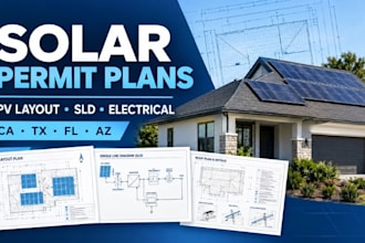 do solar permit plans and  pv layouts for sld solar  panel layout ca tx