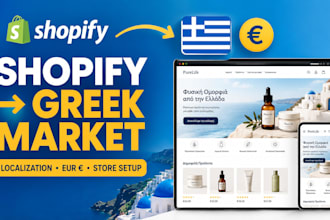 do shopify greece localization greek ecommerce shopify store setup and design