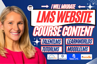 migrate online course content to talentlms, learnworlds, moodlelms or graphy