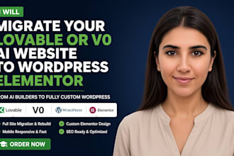 convert your v0 lovable or claude ai website to wordpress elementor
