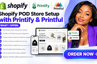 create print on demand shopify store printify printful shopify pod store