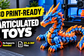 design 3d models  and 3d articulated toys and fidgets for 3d printing