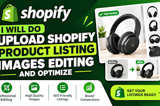 do shopify product listing, product research, product upload with collection