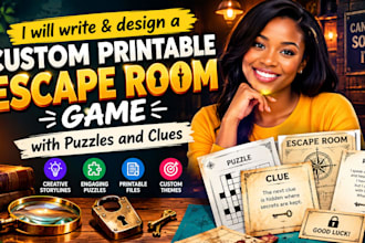 write an immersive escape room story and create challenging puzzles