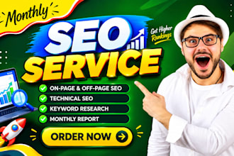 do monthly SEO service with on page, off page and backlinks