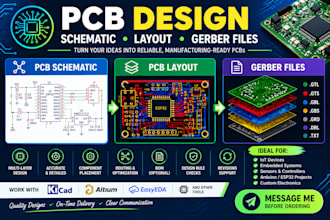 design pcb schematic, pcb layout and gerber files