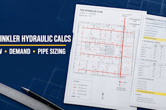 fire sprinkler flow and pipe sizing, hydraulic demand calculations
