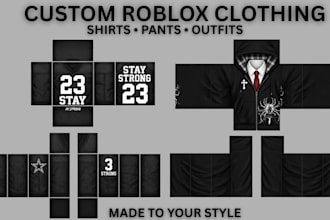 design custom roblox clothing, shirts, pants and outfits