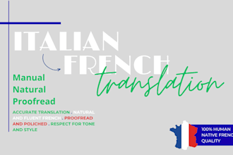 translate italian to french manually and naturally