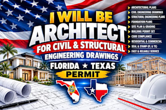 be architect for civil and structural engineering drawings florida texas permit